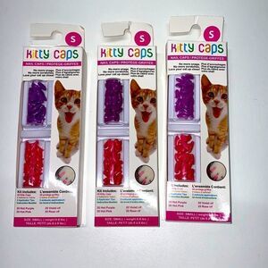 😻KITTY CAPS NAIL CAPS hot purple/Hot pink 120COUNT NEW